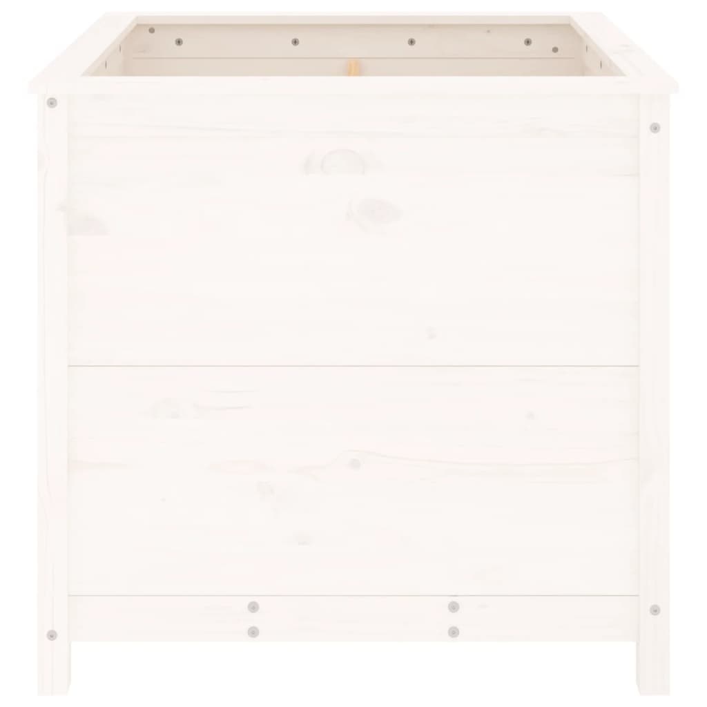 VidaXL Plantenbak 82,5x82,5x78 cm massief grenenhout wit