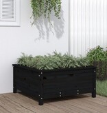 VidaXL Plantenbak 82,5x82,5x39 cm massief grenenhout zwart