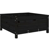 VidaXL Plantenbak 82,5x82,5x39 cm massief grenenhout zwart