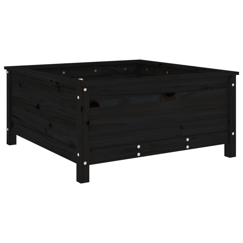VidaXL Plantenbak 82,5x82,5x39 cm massief grenenhout zwart
