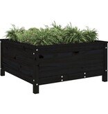 VidaXL Plantenbak 82,5x82,5x39 cm massief grenenhout zwart
