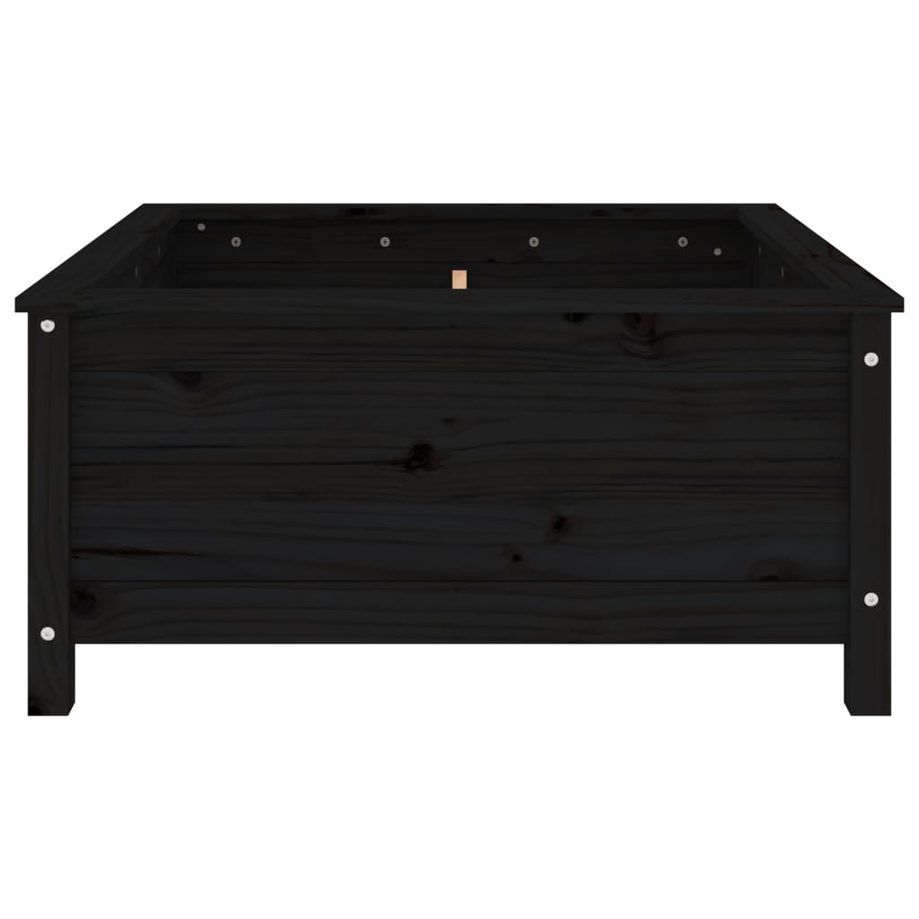 VidaXL Plantenbak 82,5x82,5x39 cm massief grenenhout zwart