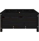 VidaXL Plantenbak 82,5x82,5x39 cm massief grenenhout zwart