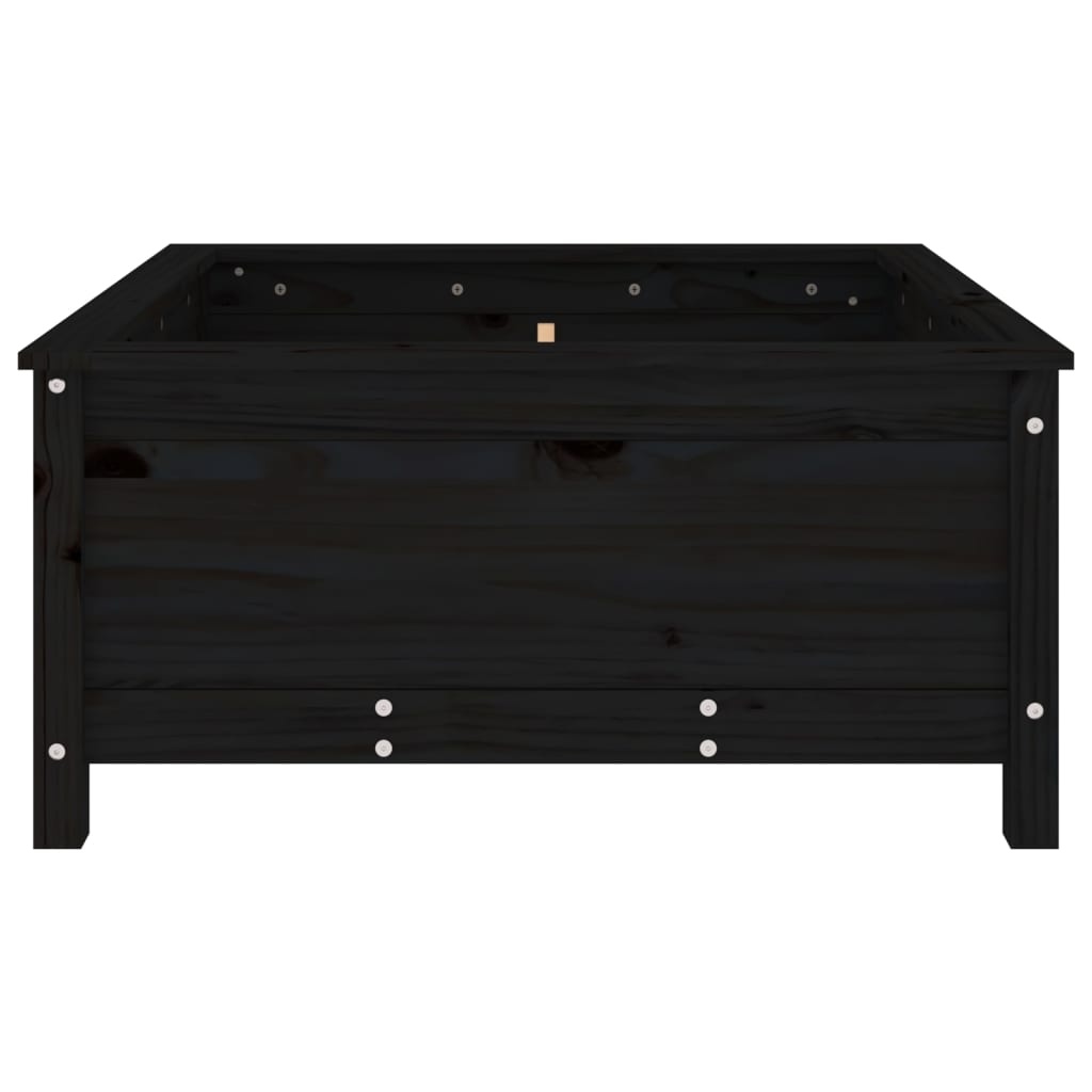 VidaXL Plantenbak 82,5x82,5x39 cm massief grenenhout zwart