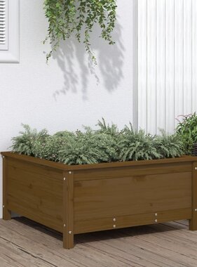 VidaXL Plantenbak 82,5x82,5x39 cm massief grenenhout honingbruin