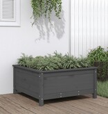 VidaXL Plantenbak 82,5x82,5x39 cm massief grenenhout grijs