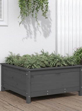VidaXL Plantenbak 82,5x82,5x39 cm massief grenenhout grijs