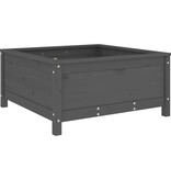 VidaXL Plantenbak 82,5x82,5x39 cm massief grenenhout grijs