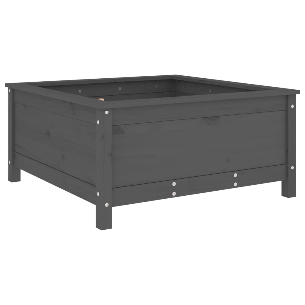 VidaXL Plantenbak 82,5x82,5x39 cm massief grenenhout grijs