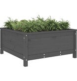 VidaXL Plantenbak 82,5x82,5x39 cm massief grenenhout grijs