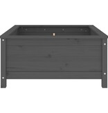 VidaXL Plantenbak 82,5x82,5x39 cm massief grenenhout grijs