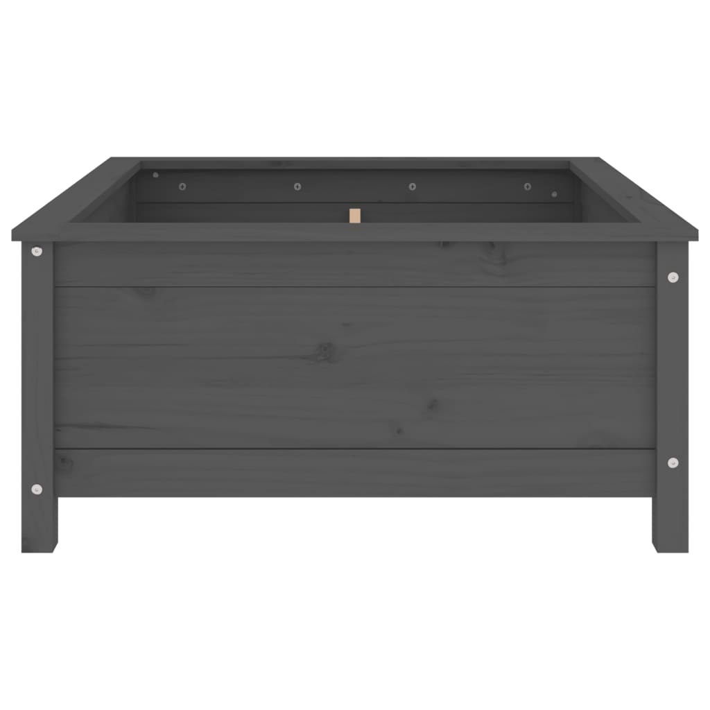 VidaXL Plantenbak 82,5x82,5x39 cm massief grenenhout grijs