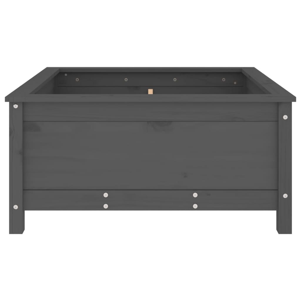 VidaXL Plantenbak 82,5x82,5x39 cm massief grenenhout grijs