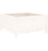VidaXL Plantenbak 82,5x82,5x39 cm massief grenenhout wit