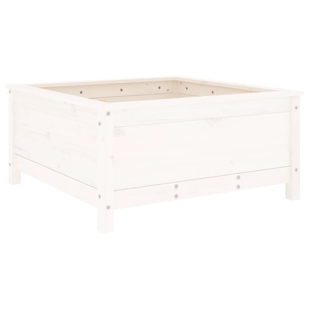 VidaXL Plantenbak 82,5x82,5x39 cm massief grenenhout wit