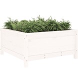VidaXL Plantenbak 82,5x82,5x39 cm massief grenenhout wit