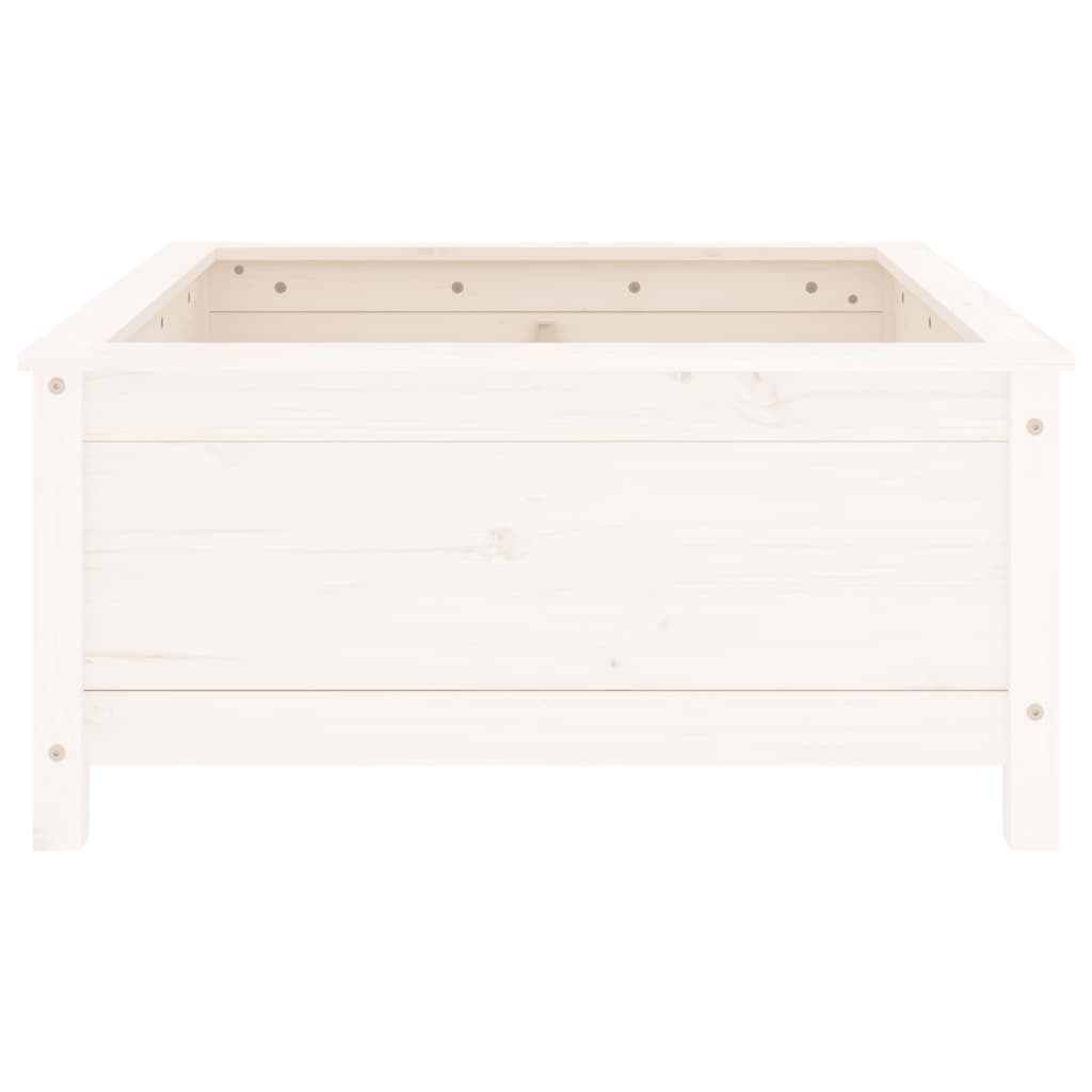 VidaXL Plantenbak 82,5x82,5x39 cm massief grenenhout wit
