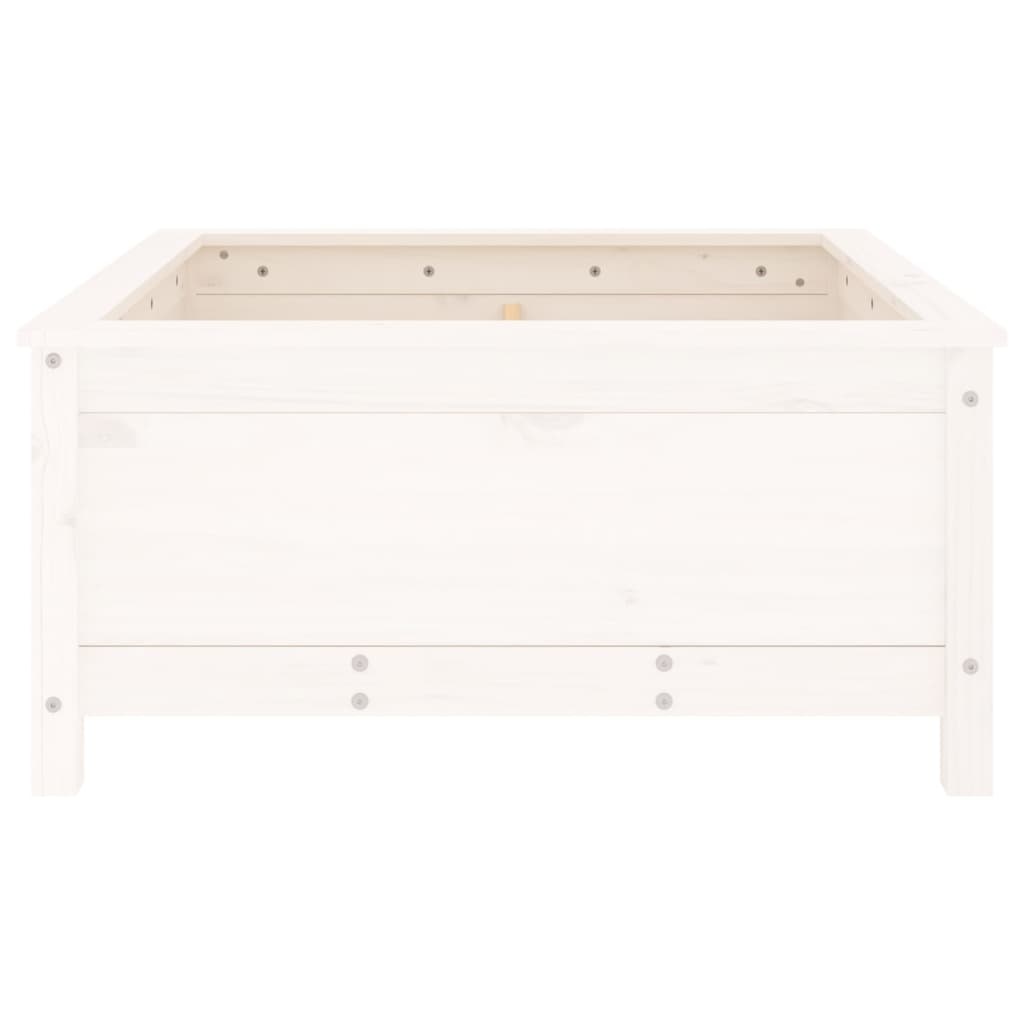 VidaXL Plantenbak 82,5x82,5x39 cm massief grenenhout wit