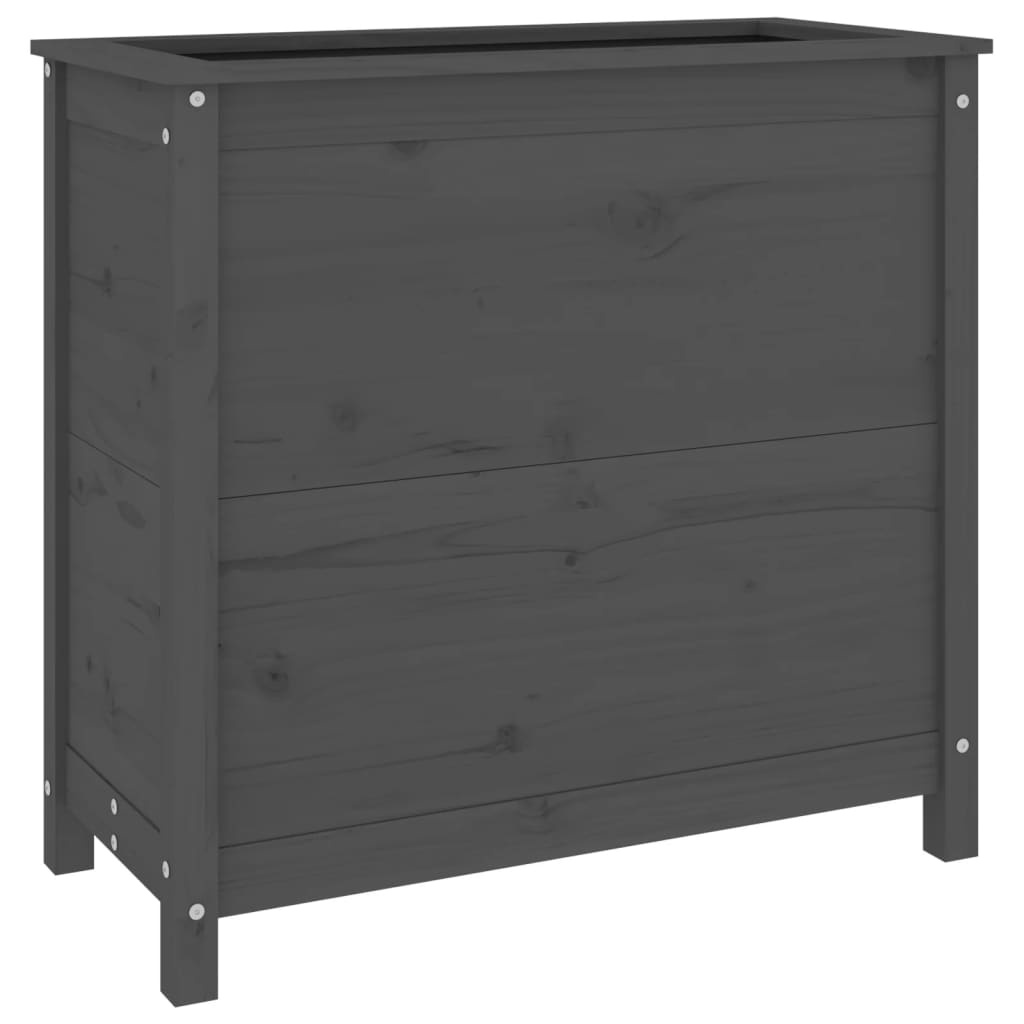 VidaXL Plantenbak 82,5x40x78 cm massief grenenhout grijs