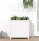 VidaXL Plantenbak 82,5x40x78 cm massief grenenhout wit