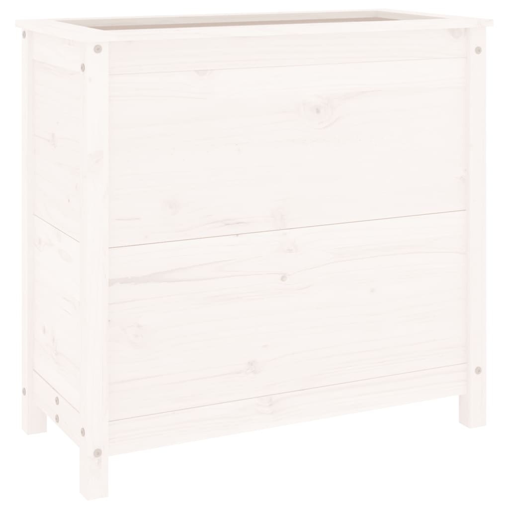 VidaXL Plantenbak 82,5x40x78 cm massief grenenhout wit
