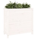 VidaXL Plantenbak 82,5x40x78 cm massief grenenhout wit