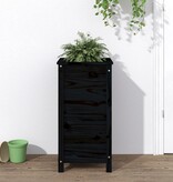 VidaXL Plantenbak 40x40x78 cm massief grenenhout zwart
