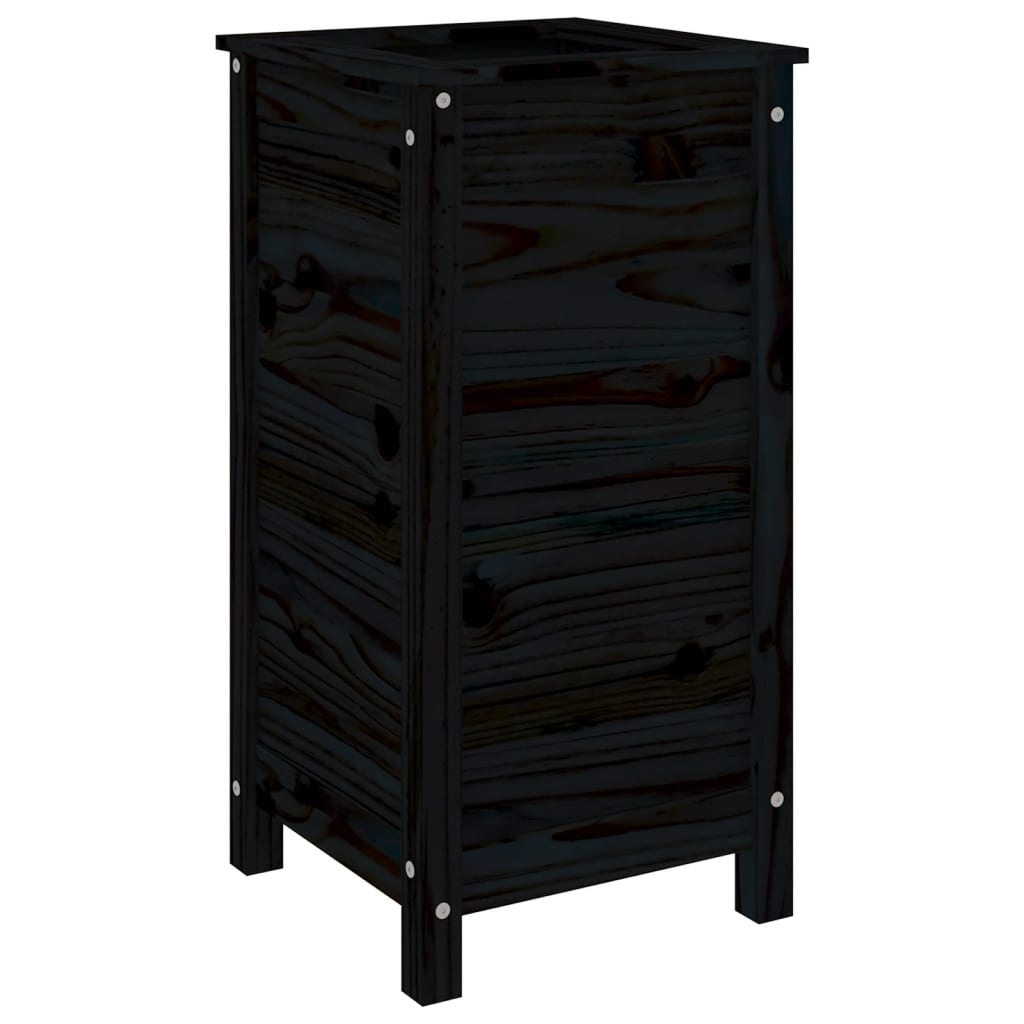 VidaXL Plantenbak 40x40x78 cm massief grenenhout zwart