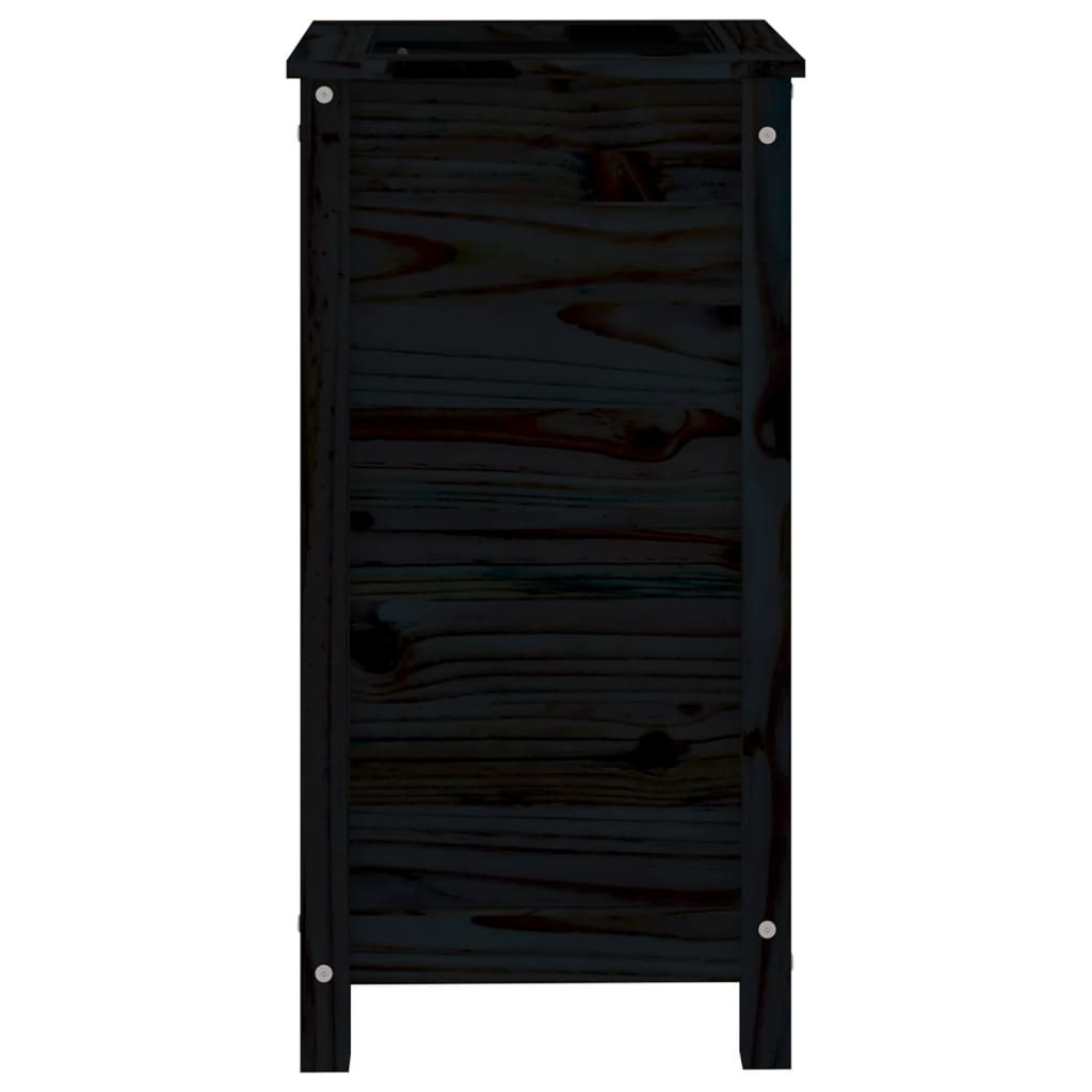 VidaXL Plantenbak 40x40x78 cm massief grenenhout zwart
