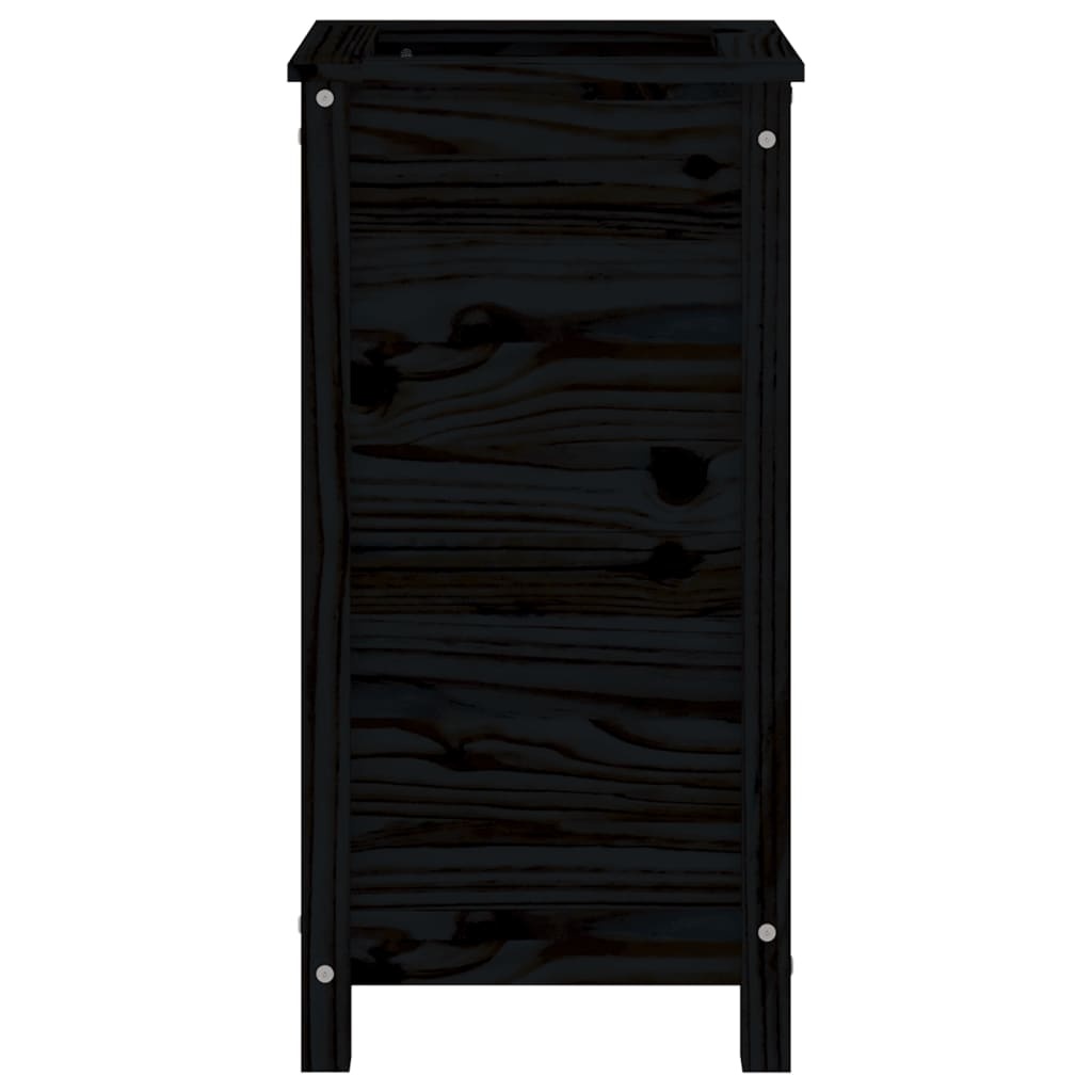 VidaXL Plantenbak 40x40x78 cm massief grenenhout zwart