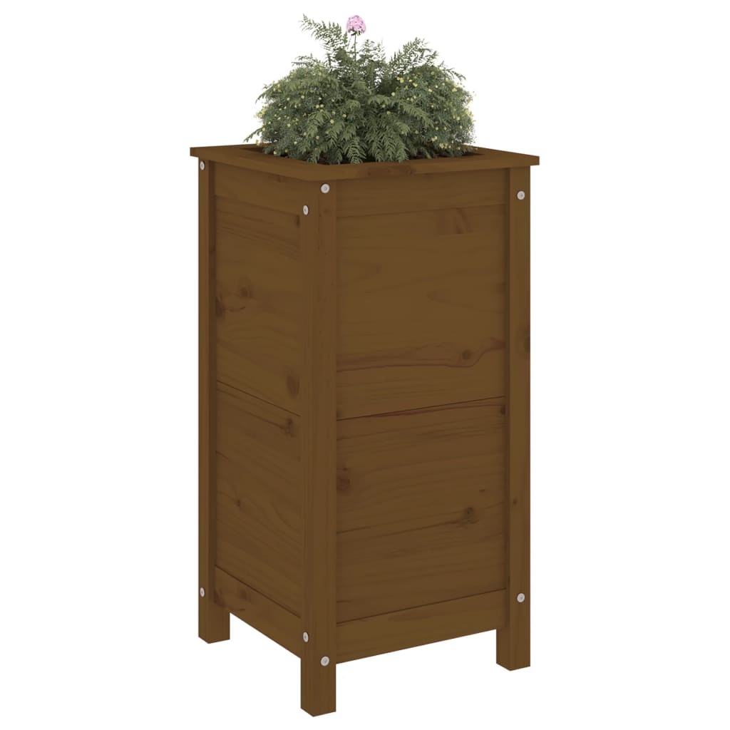 VidaXL Plantenbak 40x40x78 cm massief grenenhout honingbruin