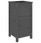 VidaXL Plantenbak 40x40x78 cm massief grenenhout grijs