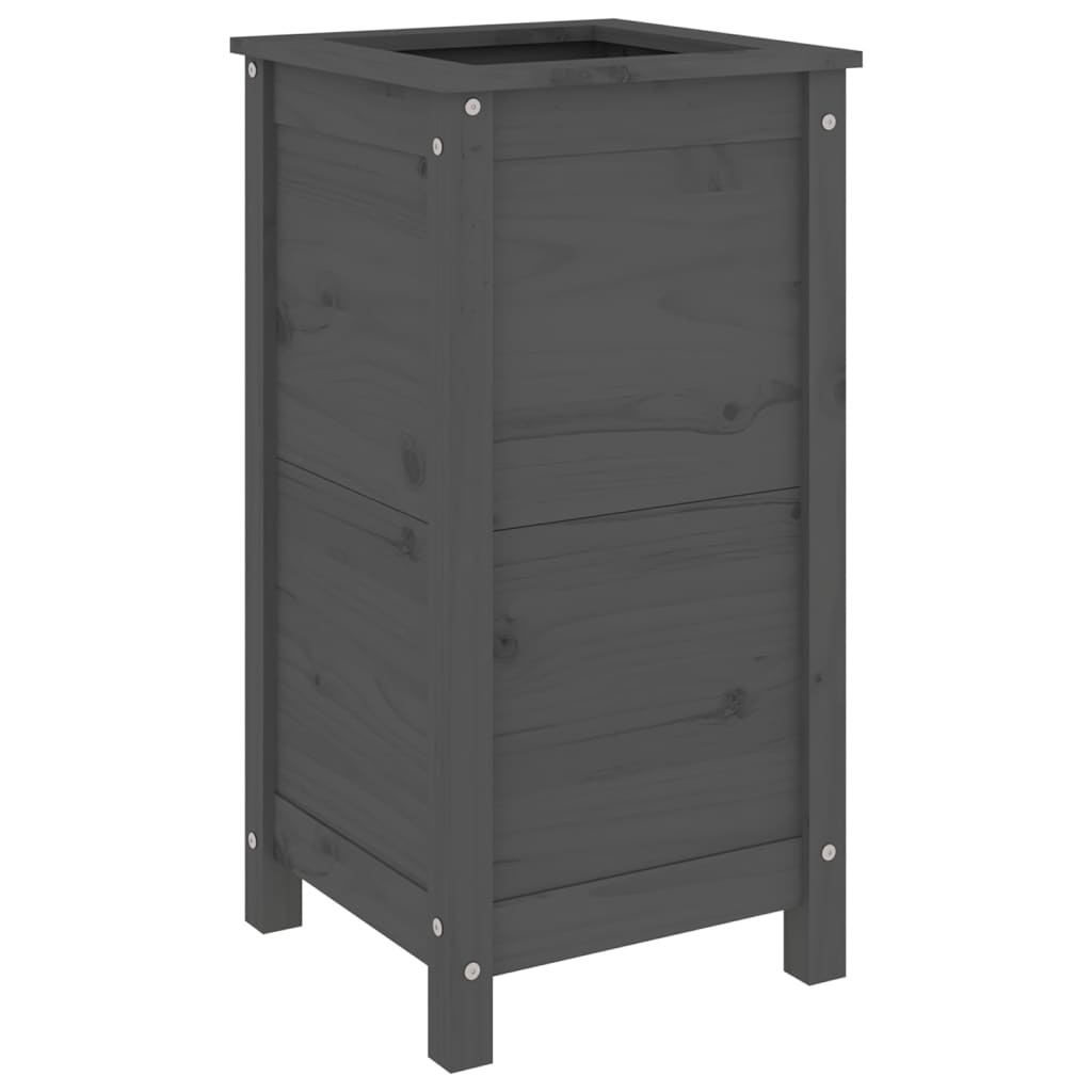 VidaXL Plantenbak 40x40x78 cm massief grenenhout grijs