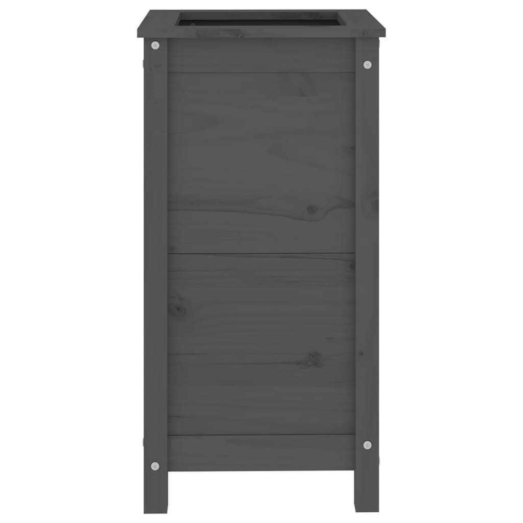 VidaXL Plantenbak 40x40x78 cm massief grenenhout grijs