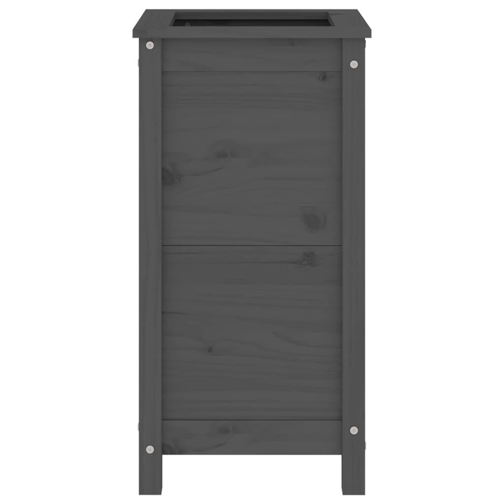 VidaXL Plantenbak 40x40x78 cm massief grenenhout grijs