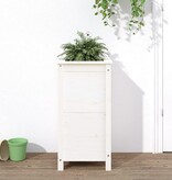 VidaXL Plantenbak 40x40x78 cm massief grenenhout wit
