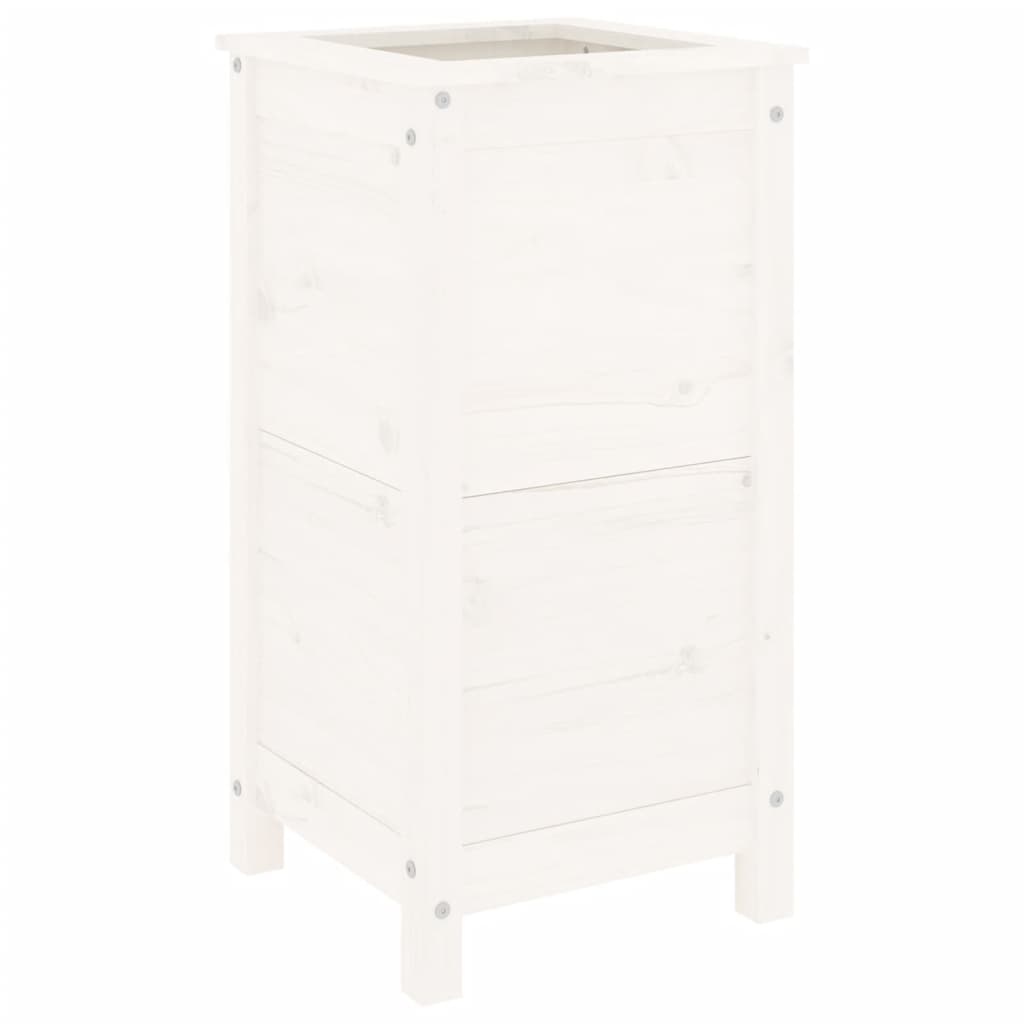 VidaXL Plantenbak 40x40x78 cm massief grenenhout wit