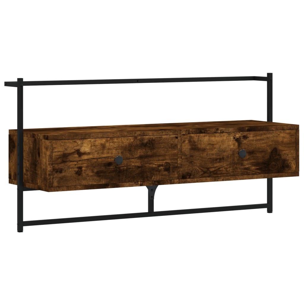 VidaXL Tv-meubel wandgemonteerd 100,5x30x51 cm hout gerookt eikenkleur