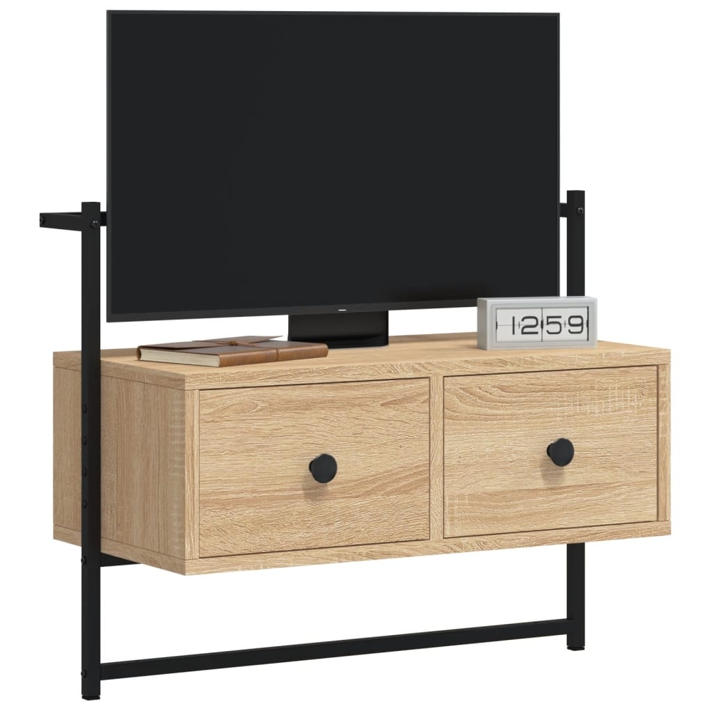VidaXL Tv-meubel wandgemonteerd 60,5x30x51 cm hout sonoma eikenkleurig