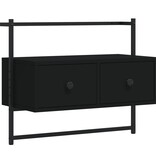 VidaXL Tv-meubel wandgemonteerd 60,5x30x51 cm bewerkt hout zwart
