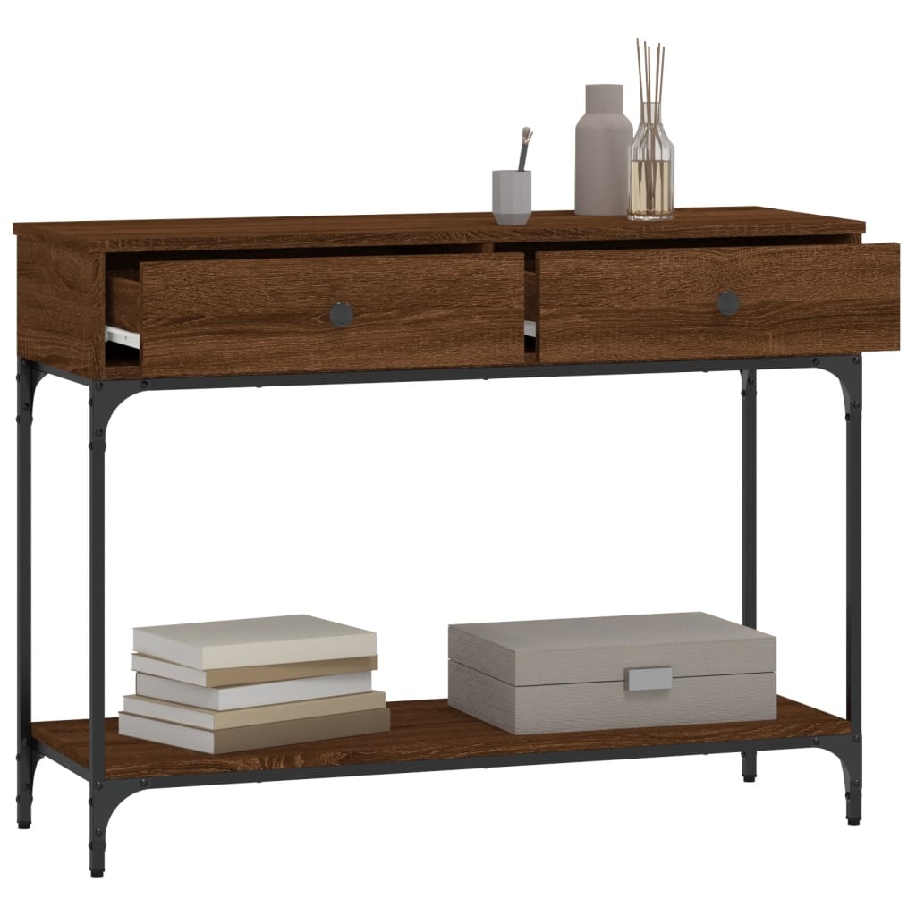 VidaXL Wandtafel 100x34,5x75 cm bewerkt hout bruineikenkleurig