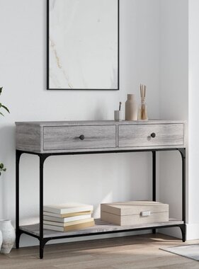 VidaXL Wandtafel 100x34,5x75 cm bewerkt hout grijs sonoma eikenkleurig