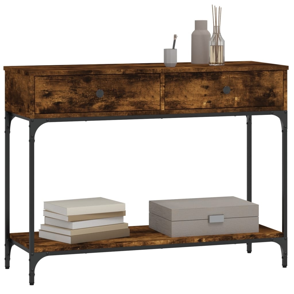 VidaXL Wandtafel 100x34,5x75 cm bewerkt hout gerookt eikenkleurig