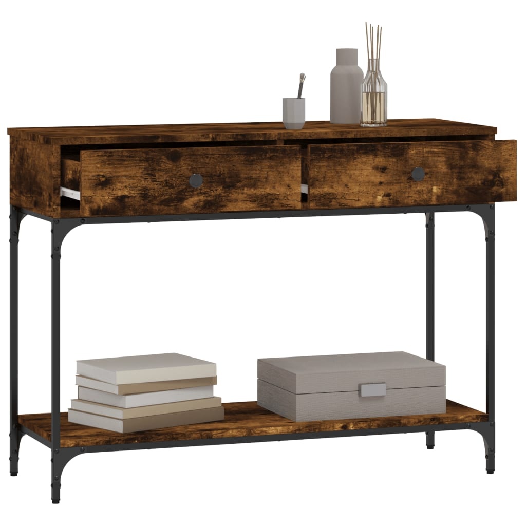 VidaXL Wandtafel 100x34,5x75 cm bewerkt hout gerookt eikenkleurig