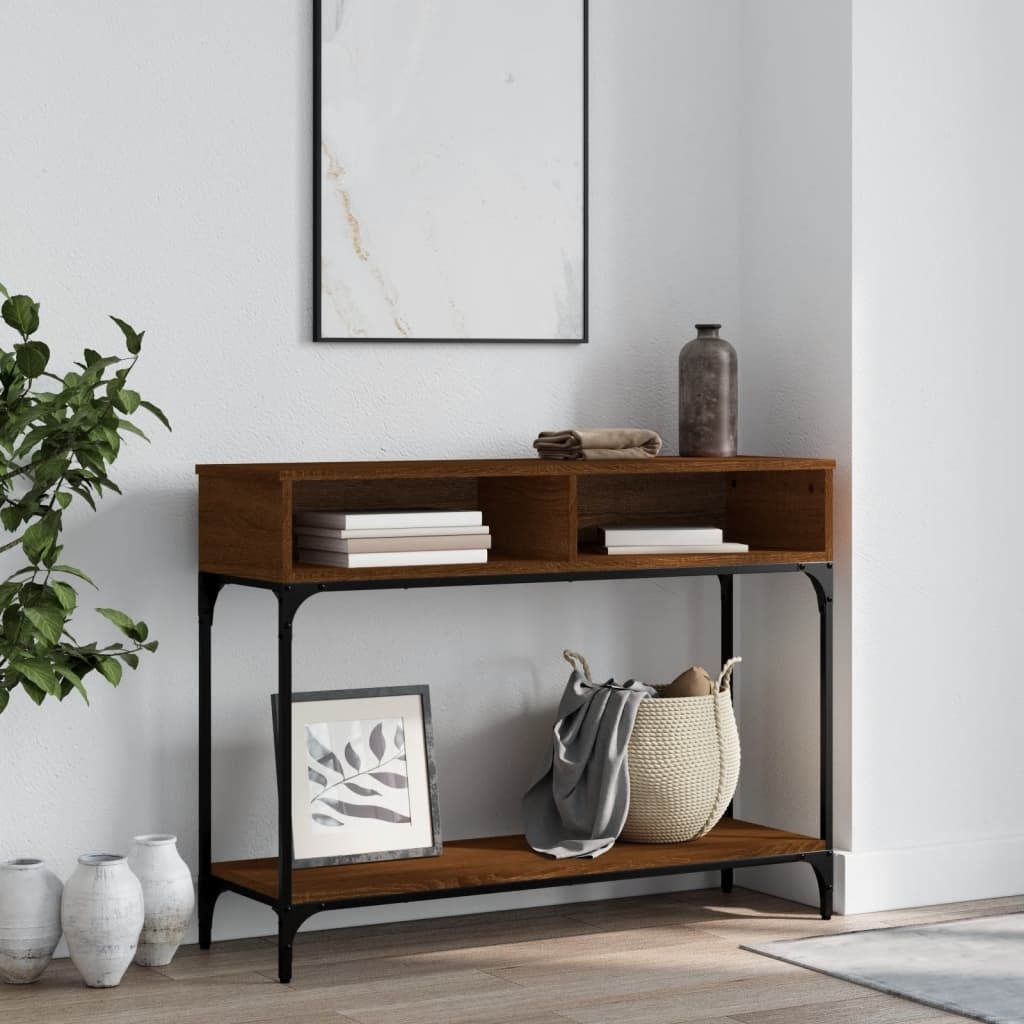 VidaXL Wandtafel 100x30,5x75 cm bewerkt hout bruineikenkleurig