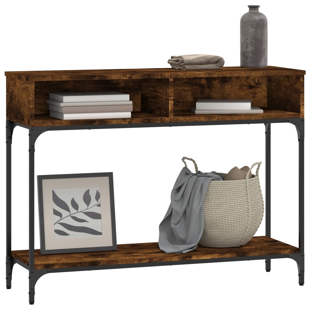 VidaXL Wandtafel 100x30,5x75 cm bewerkt hout gerookt eikenkleurig