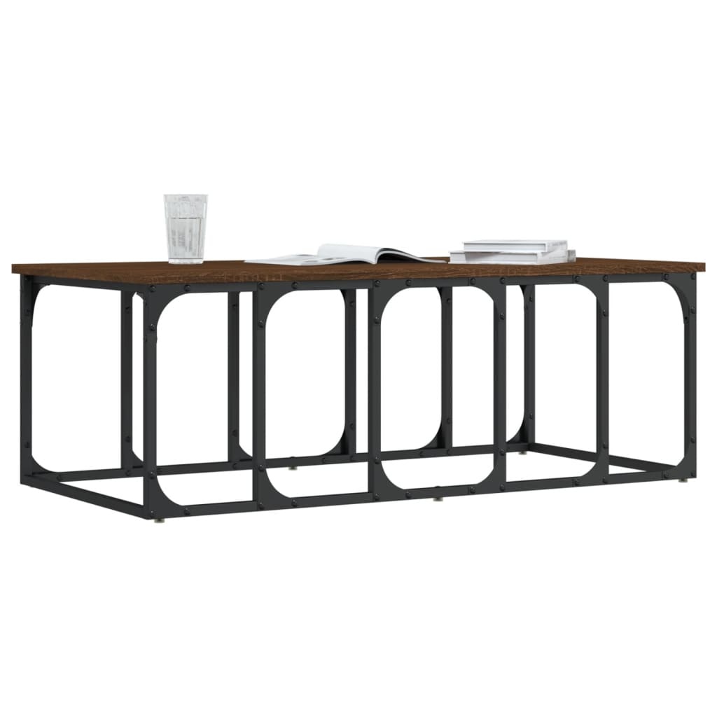 VidaXL Salontafel 100x50x35,5 cm bewerkt hout bruineikenkleurig