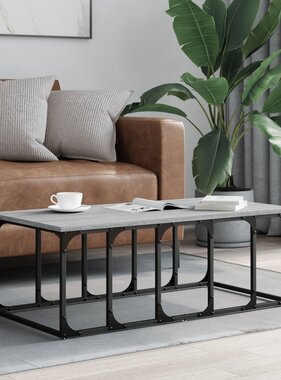 VidaXL Salontafel 100x50x35,5 cm bewerkt hout grijs sonoma eikenkleur