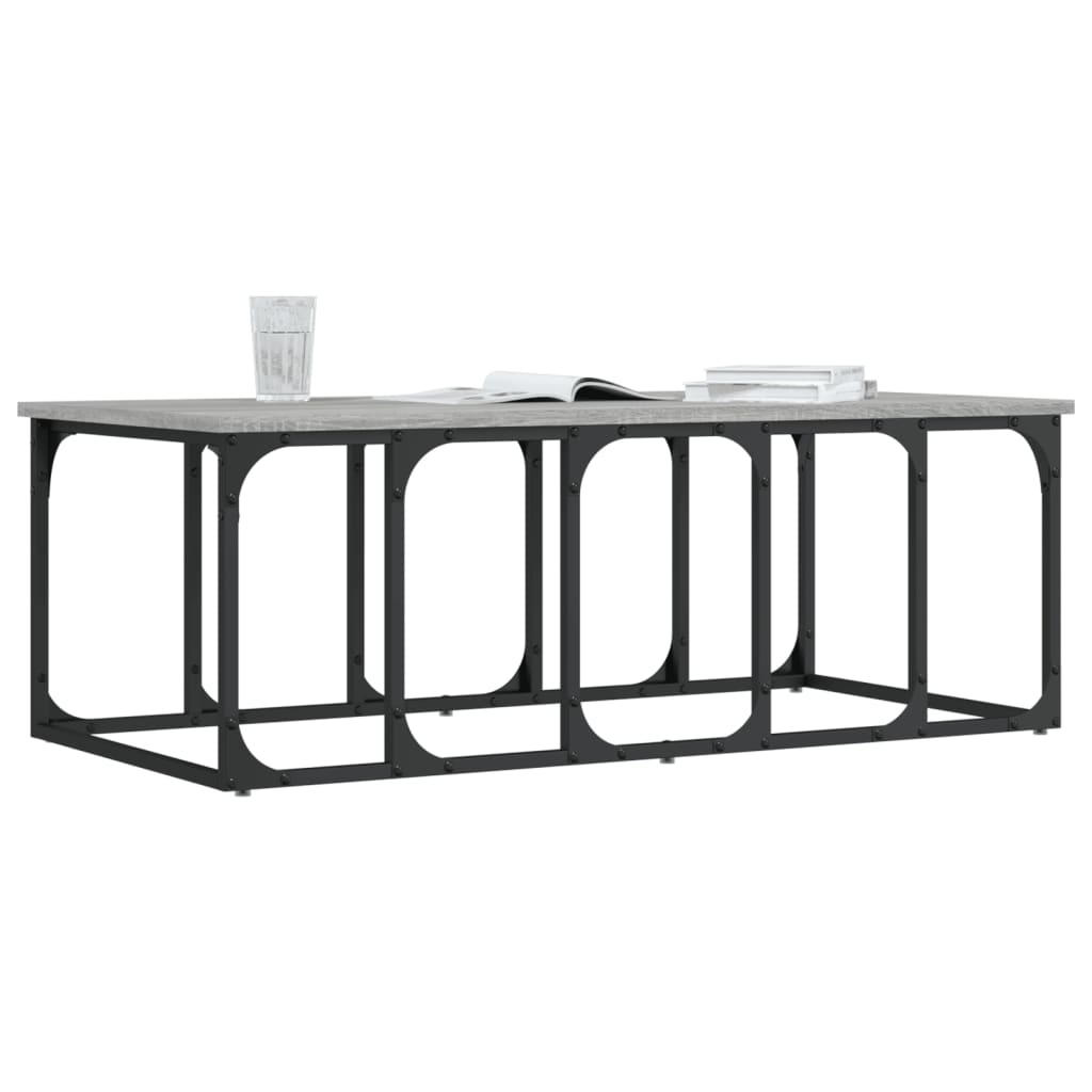 VidaXL Salontafel 100x50x35,5 cm bewerkt hout grijs sonoma eikenkleur
