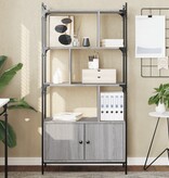 VidaXL Boekenkast met deuren 76,5x30x154,5 cm hout grijs sonoma eiken